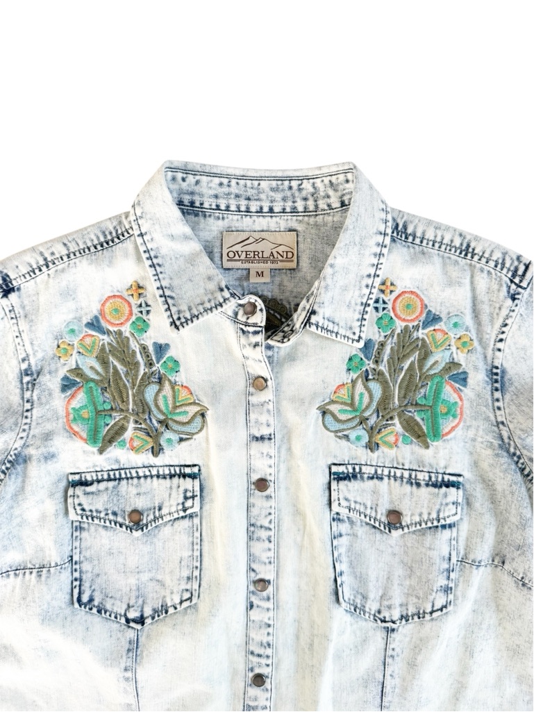 Overland Myra Embroidered Cotton-Blend Shirt | Medium